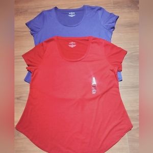 2 for 1 NWT 2 pk. "TruHearts" short sleeve tee - red & purple